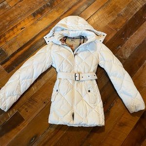 Burberry white winter jacket